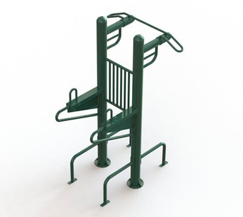 Aparelho de musculação mergulho em paralelas (dips) - PARIS Site Furnishings - Outdoor Fitness - para ambiente externo