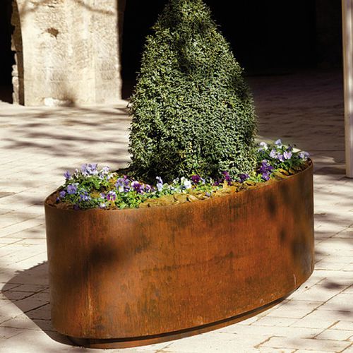Floreira em aço Corten - LLAUNA - Bailey streetscene - oval / clássica / para espaço público
