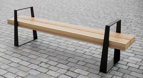 Banco para espaço público contemporâneo - THE ARM FOLD - CHRIS NANGLE - em carvalho / em madeira de lei / em iroko