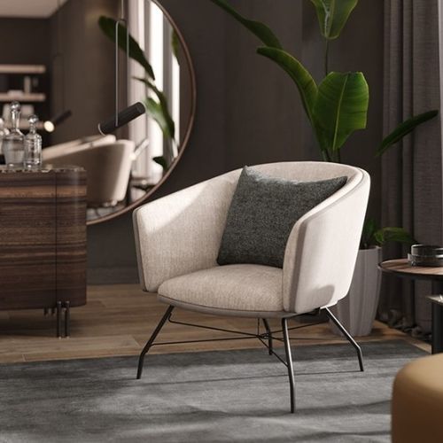 Poltrona contemporânea - ORCHARD - Praddy Unipessoal lda - em veludo / em faia / com almofada removível