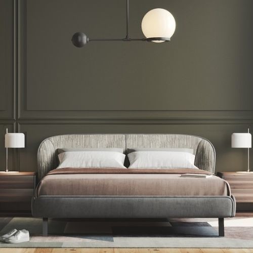 Cama de casal - CARNABY - Praddy Unipessoal lda - contemporânea / estofada / em aço inoxidável