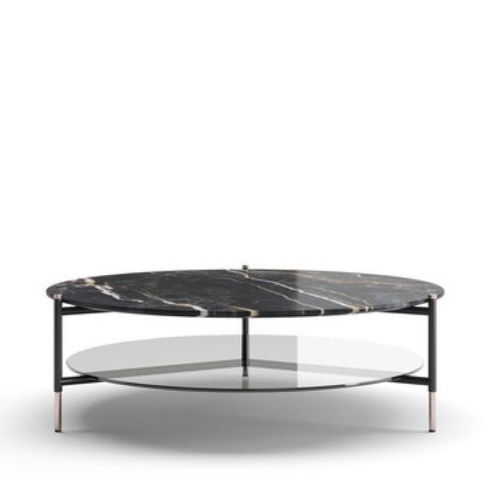 Mesa de centro contemporânea - BATON - Praddy Unipessoal lda - em vidro / em mármore / com base metálica