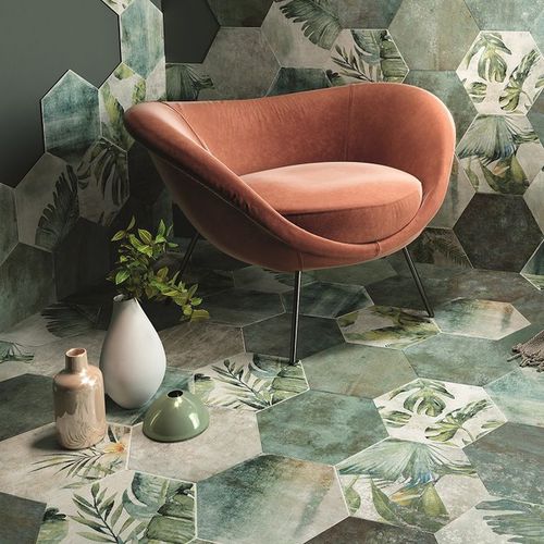 Revestimento hexagonal em cerâmica - TROPIC - ZYK - com acabamento fosco / para ambiente interno / para cozinha