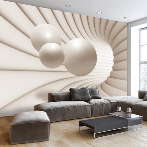 Papel de parede contemporâneo - BALLS IN THE TUNNEL - WALL DESIGNERS - estampado / efeito 3D / branco