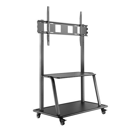 Suporte de piso para TV contemporâneo - T1035 - LUMI LEGEND CORP. - giratório / com rodízios / em aço