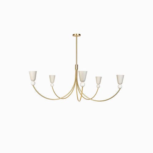 Lustre contemporâneo - GRAYSON  - Heathfield and Comapny - em cetim / em mármore / para 5 lâmpadas