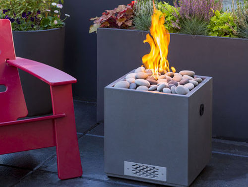 Braseiro de jardim a bioetanol - FIRECUBE 16 - solus - em concreto reforçado com fibras