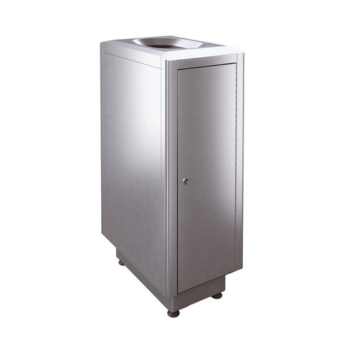 Lixeira pública - S100 - AUWEKO GmbH - em aço inoxidável / em aço inoxidável escovado / higiênica