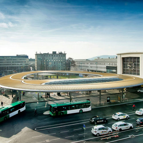 Painel compósito de revestimento - CENTRAL STATION GRAZ - ALUCOBOND - para edifício / para marquise / resistente às intempéries