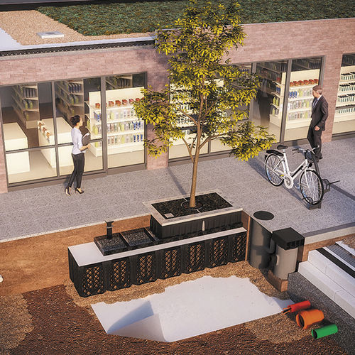 Módulo de gestão de águas pluviais para via pública - ARBORCELL - GreenBlue Urban Ltd - para plantio de árvores