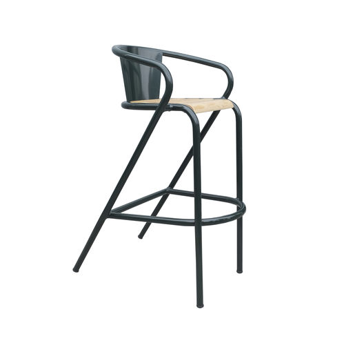 Cadeira alta contemporânea - Gon&ccedil;alo - ARCALO - para ambiente interno / em compensado / com base metálica
