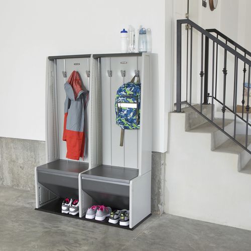Banco para vestiário contemporâneo - 60226 - Lifetime - em PEAD / com encosto / sustentável
