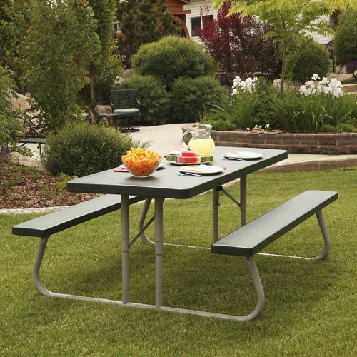 Mesa de piquenique contemporânea - 2123G - Lifetime - em polietileno de alta densidade (PEHD) / com base em aço termolacado / retangular