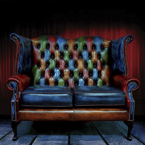 Sofá Chesterfield - QUEEN ANNE - Harleq - em couro / com encosto alto / multicores