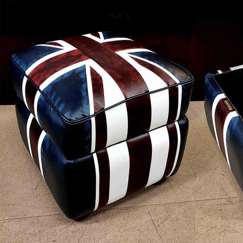 Otomana contemporânea - FLAG - Harleq - em couro / quadrada / retangular