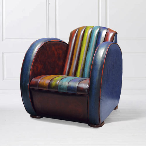 Poltrona Club Art Déco - AVIATOR - Harleq - em couro / em faia / feita à mão