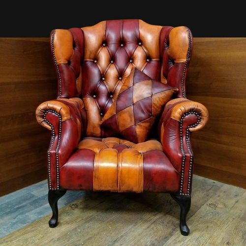 Poltrona Chesterfield - FOOTBALL  - Harleq - em couro / em faia / de orelhas