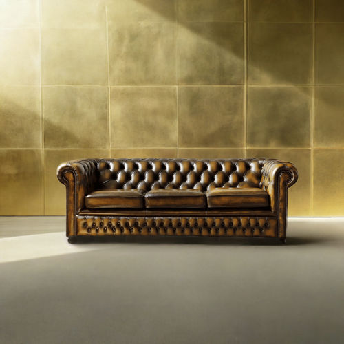 Sofá-cama - CLUB  - Harleq - Chesterfield / em couro / com braços