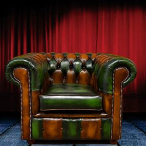 Sofá Chesterfield - ORGANIC  - Harleq - em couro / marrom / multicores