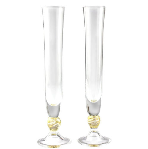 Taça de champanhe em vidro soprado - TOAST - YOU & ME - Original Murano Glass s.n.c. - em vidro de Murano / em ouro