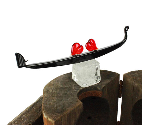Escultura em vidro de Murano - GONDOLA HEARTS LOVE - VENICE - Original Murano Glass s.n.c. - para ambiente externo