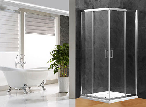 Cabine de banho em vidro - A1800F - Shaoxing Joyful Bathroom Co., Ltd - com portas de correr / de canto / vidro transparente