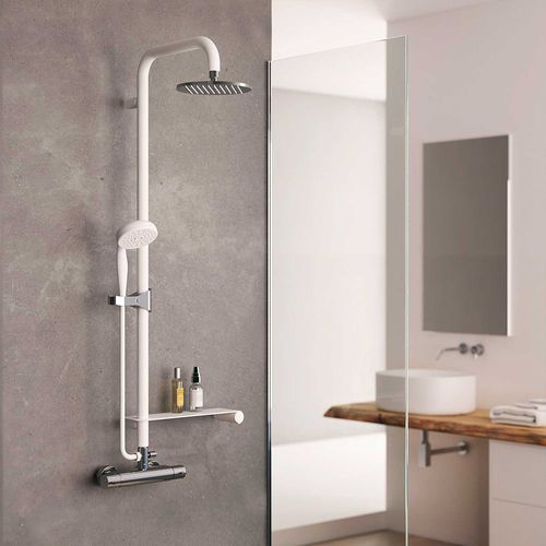 Coluna de banho termostática - ELSHTSMDXB - Thermomat S.r.l. - da linha comercial / em alumínio / acabamento cromado