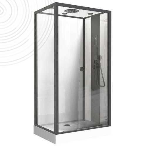 Cabine de banho em vidro temperado - HYDRUS 202010204 - AYOR BATHROOM - com portas de correr / retangular / vidro transparente