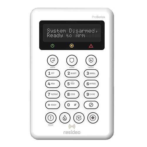 Teclado de controle para sistema de automação residencial - PROSIXLCDKP-EU - Honeywell Home – Resideo - de parede / sem fio