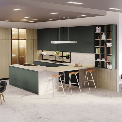 Cozinha contemporânea - BC3 - em Fenix NTM / em U / sem puxadores