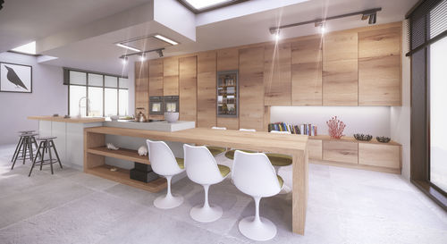 Cozinha contemporânea - VEGA - BC3 - com folheado de madeira / em madeira maciça / em MDF