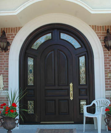 Porta de entrada - CLASSIC : CS-801 - Granddoors - em mogno / de abrir / com vidro