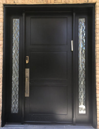Porta de entrada - CONTEMPORARY : CT-49 - Granddoors - em nogueira / de abrir / com vidro
