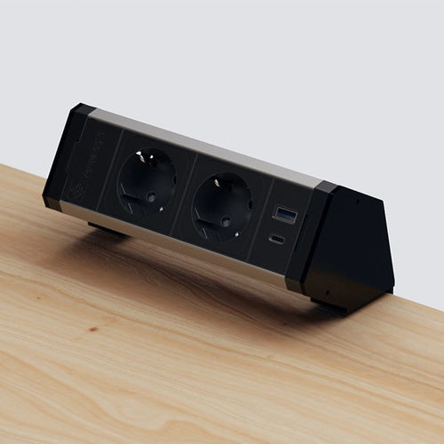 Tomada elétrica - VERSADESK - ASA International Group - USB / dupla / para secretária