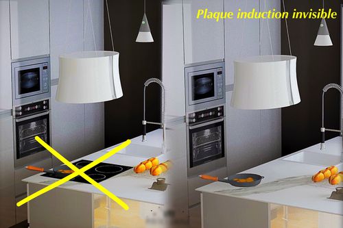 Cooktop de indução - Plaque de cuisson Induction INVISIBLE - Cookingrak - 4 bocas / de embutir / com painel touch
