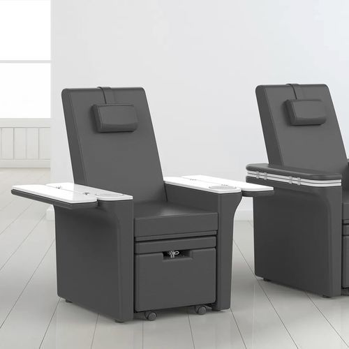 Cadeira de pedicure em couro - 4200A - Silverfox Corporation Limited - em PU / com apoio para pés / ajustável