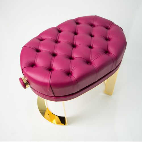 Banco de piano contemporâneo - Lola L.E. - KAUNUS DESIGN, S.L. - em couro / em veludo / em aço
