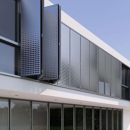 Brise em alumínio - RABEL 14000 - RABEL SYSTEMS - para fachada / vertical / motorizado