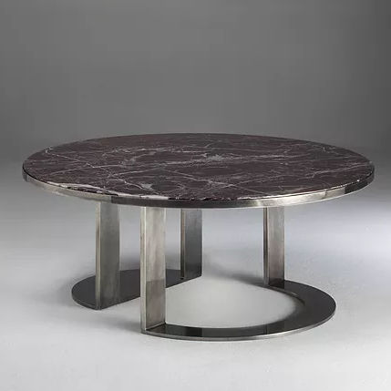 Mesa de centro contemporânea - GIOTTO - pasut design - em mármore / com base em aço / redonda