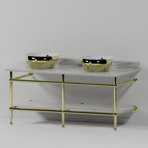 Suporte para lavatório em cromo - WS3DFX - Opus Bathrooms - em latão polido / em mármore