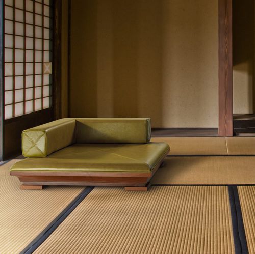 Poltrona contemporânea - JAPANESE  - Nouvel Espace Furniture - em couro / em carvalho / em nogueira