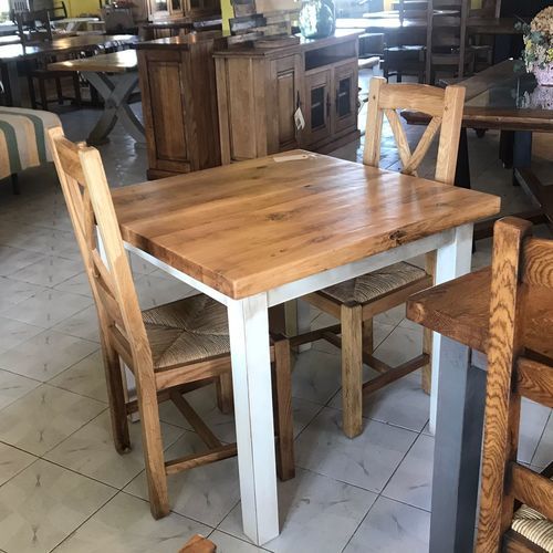 Mesa de lanchonete contemporânea - T-47 - El roure vell - em carvalho / com base em carvalho / quadrada