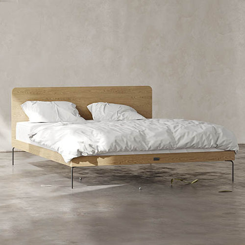 Cama de casal - Ehe - Kaissu - de design minimalista / com cabeceira / personalizável