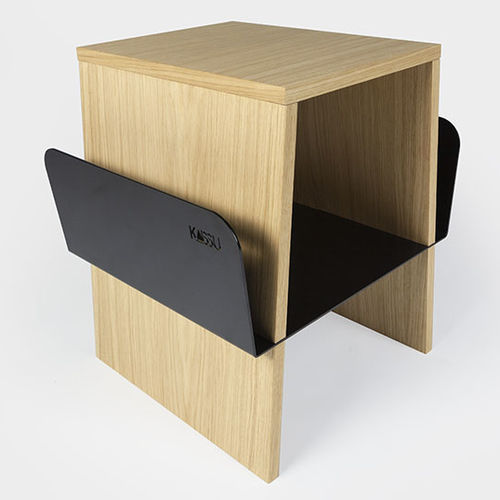 Mesa lateral de design minimalista - Awa - Kaissu - em carvalho / com folheado de madeira / em MDF