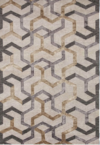 Tapete contemporâneo - NITROMEP - The rug couture - geométrico / em fibras naturais / retangular