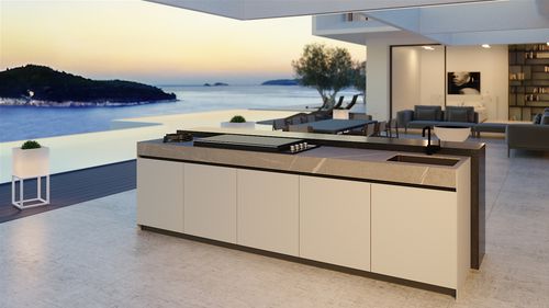 Ilha de cozinha para ambiente externo - N2 LACQUERED System - Novara Outdoor Kitchens - grande / branca / cinza