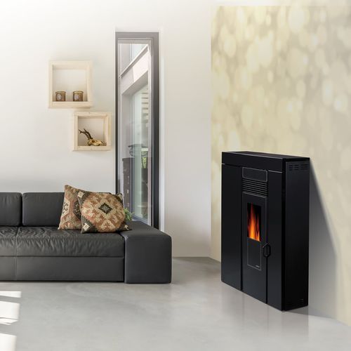 Salamandra a pellets - STRETTA - paterno - 5 kW–10 kW / contemporânea / em aço