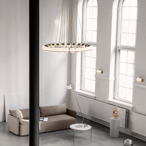Lustre contemporâneo - 2109 - Astep - em vidro opalino / em aço / da linha comercial