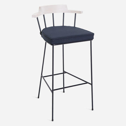 Cadeira alta contemporânea - MIM 755 - Vergés - para ambiente interno / em tecido / em madeira maciça
