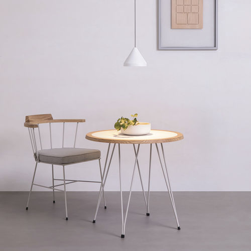 Mesa contemporânea - MIM 765 - Vergés - em madeira maciça / em laminado / com base metálica